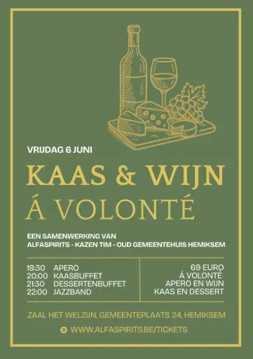 Kaas en wijn avond 6 juni 2025